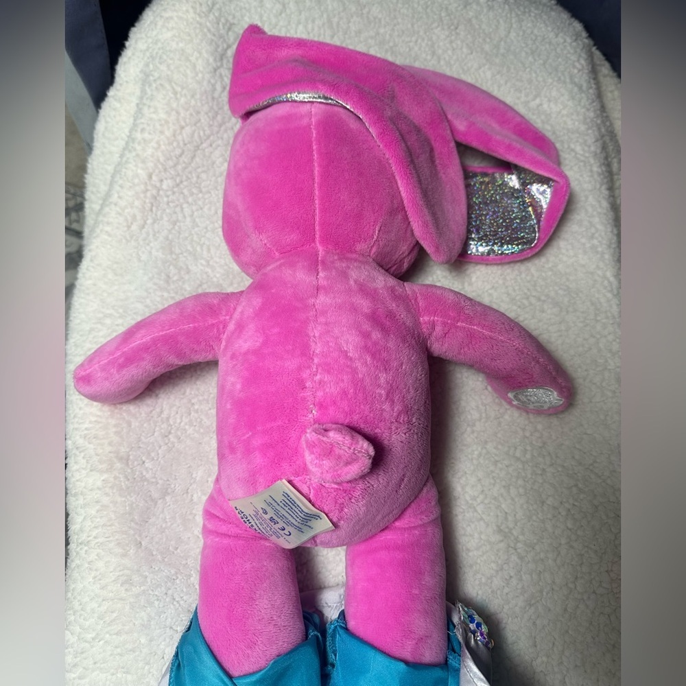 Risa of Honey Girls from Build A Bear Pink and Blue Plush Bunny Talk Button - Picture 7 of 8